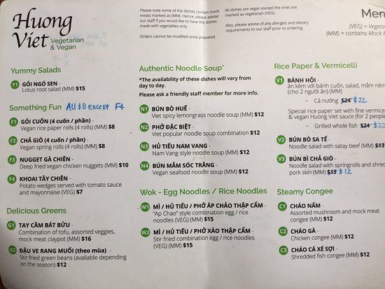 Huong Viet Vegetarian Vegan