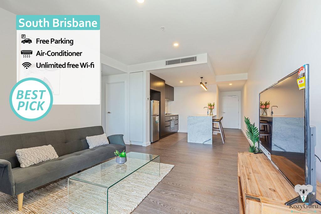 South Brisbane Kozy 1Bed APT  FREE Parking QSB001